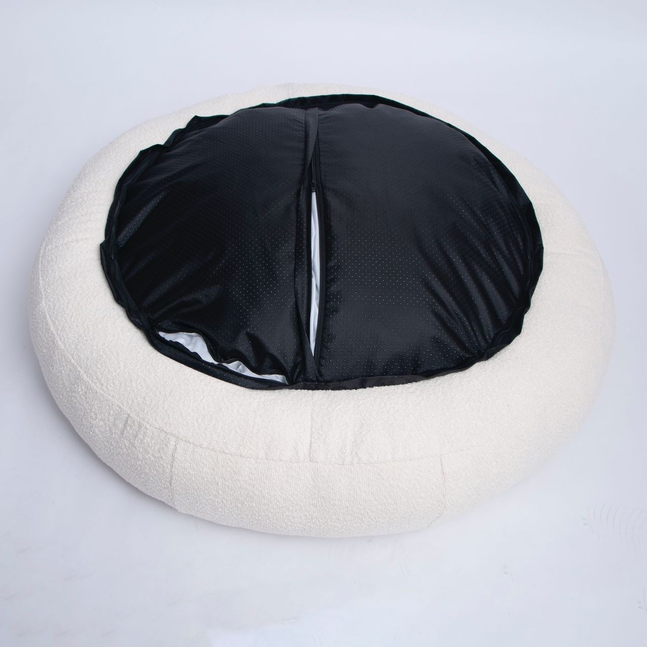 Cream Bouclé Bed