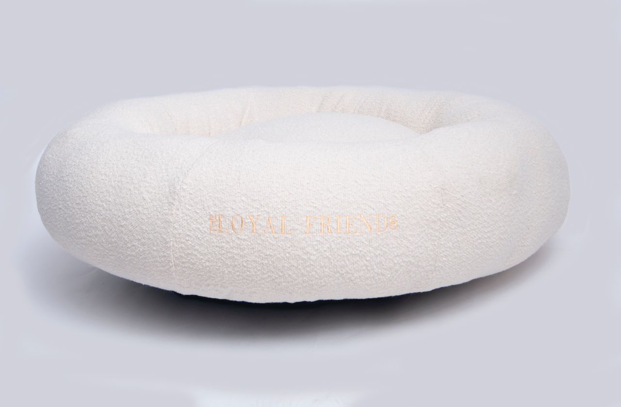 Cream Bouclé Bed