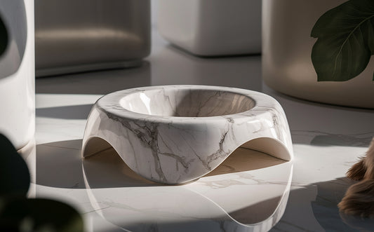 Marble Dog Bowls for Large Breeds: Stylish & Sturdy