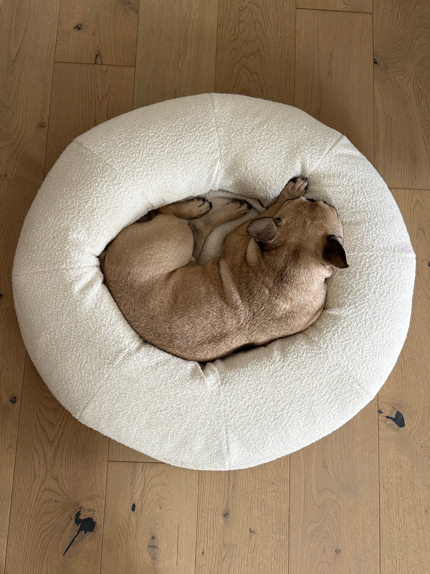 Cream Bouclé Bed