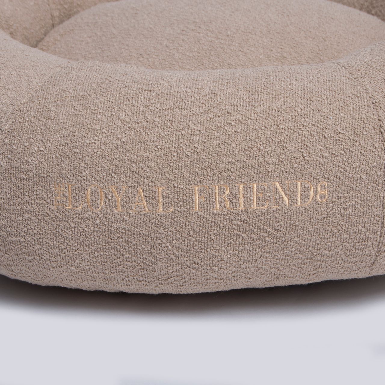 Beige Bouclé Bed